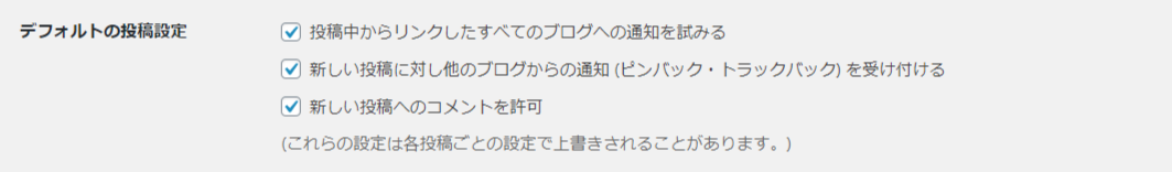 デフォルトの投稿設定